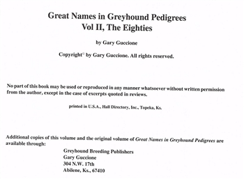 Great Names in Pedigrees Volume II