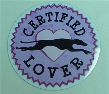 Large Certified Greyhound Lover