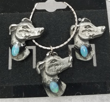 Greyhound Necklace and earring set